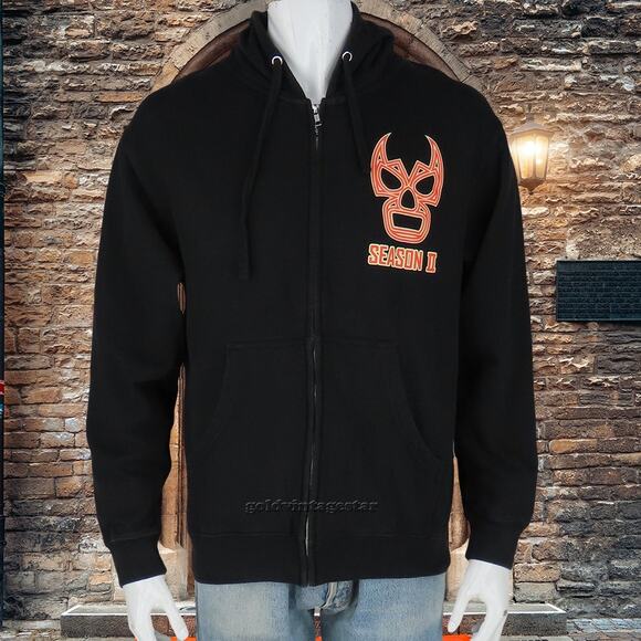 Lucha Underground Season II Mask Logo Full Zip Hoodie M - Picture 3 of 8